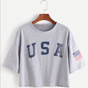USA Crop Top T-shirt (BRAND NEW)